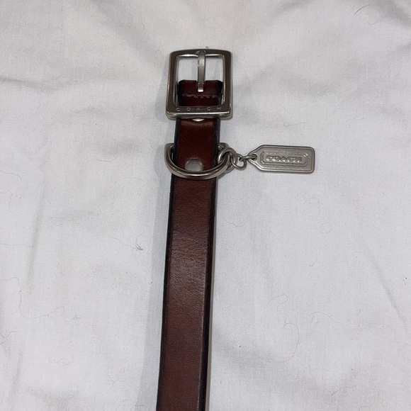 18” Coach brown leather dog collar